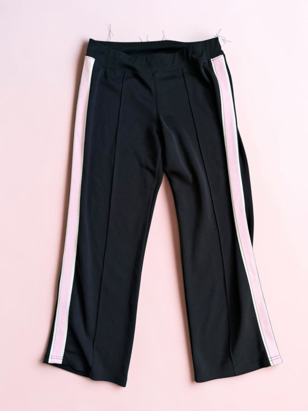 NY & CO Black Pink Straight Leg Pants Size Medium Short